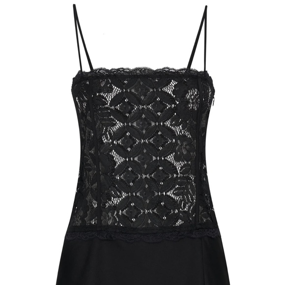 NWOT Meshki Quincy Black Lace Mini Dress - Picture 5 of 6